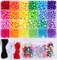 700Pcs Pony Beads for Bracelet Making Kit, 600Pcs/24 Colors Plastic Rainbow Hair Bead and 100pcs Letter Beads Charms for DIY Craft Jewelry Making Y2k Customizable Named Beads